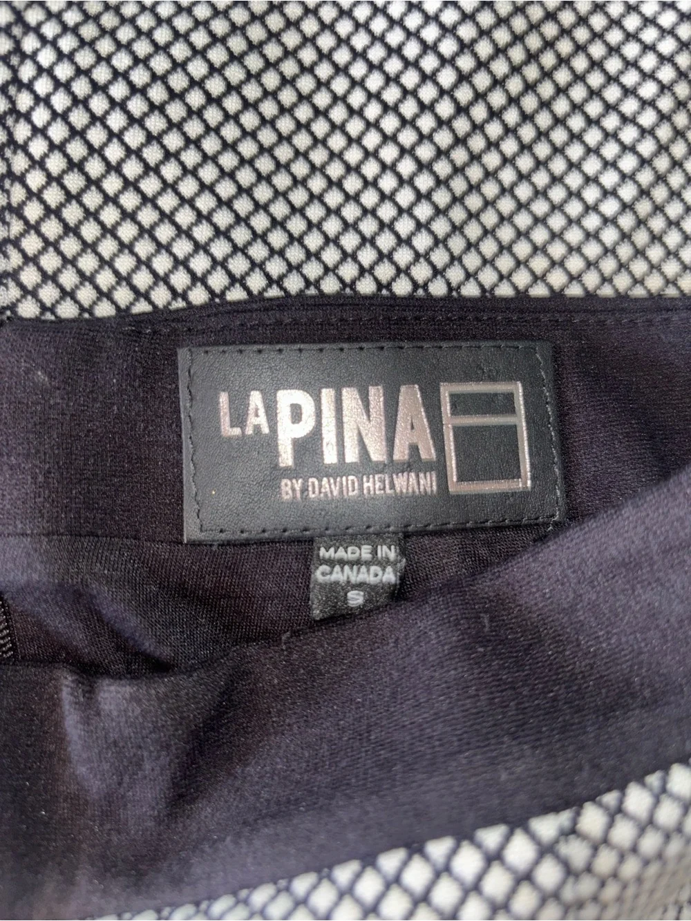 La Pina by David Helwani black/white asymmetrical skirt size S